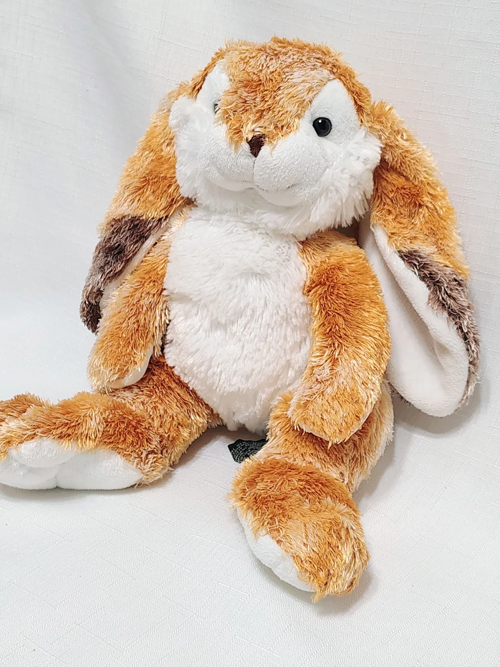 Russ Berrie WELLESLEY Bunny Rabbit Plush Floppy Ear Silky Shimmer Rust  White 9